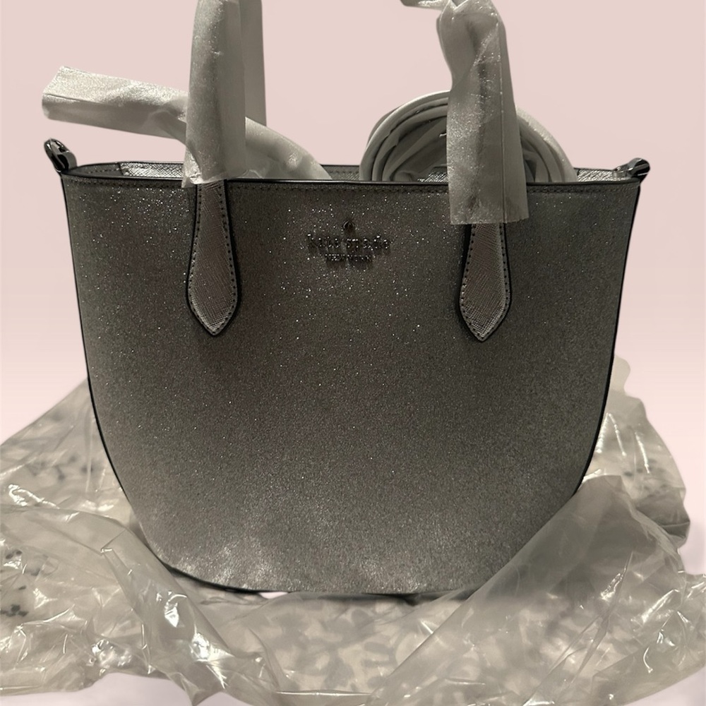 kate spade Silver Glitter Small Tote